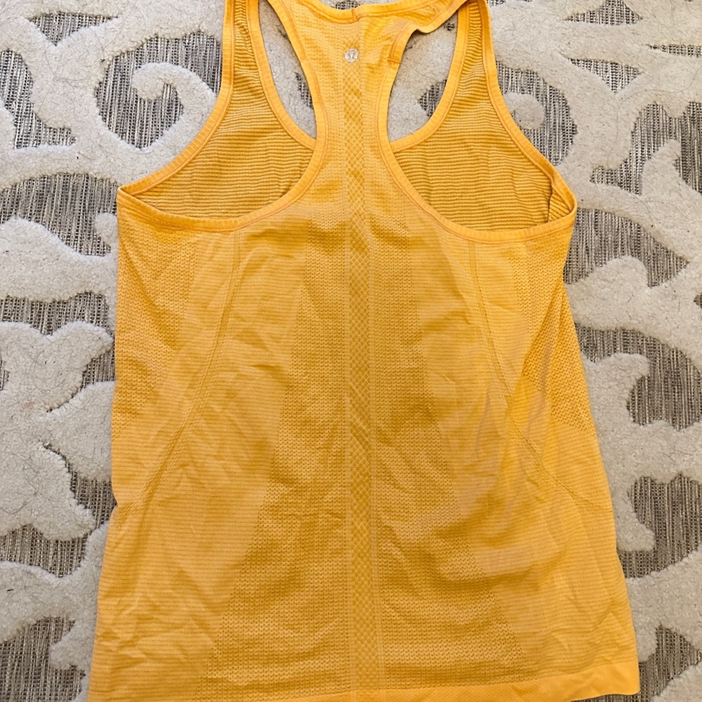 Lululemon Athletica Orange Mesh Tank Top